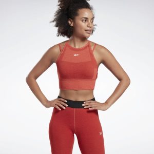 Reebok United by Fitness Medium-Impact Bh Damen - Orange/Rot - DE 490-POY